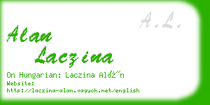 alan laczina business card